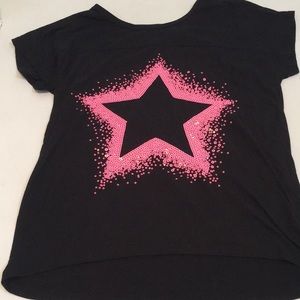Justice, glitter star shirt sleeve shirt